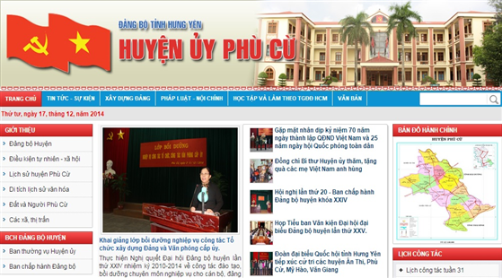 Xây dựng Trang thông tin điện tử cho Huyện Ủy Phù Cừ tỉnh Hưng Yên